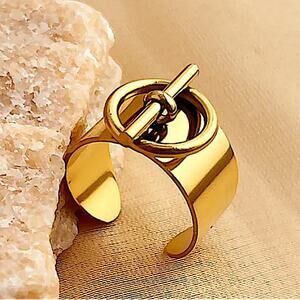 Gold Plated Luxury Adjustable Ring